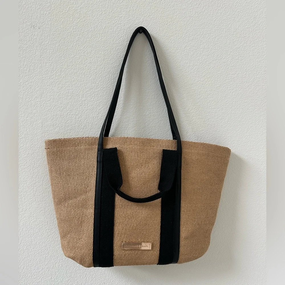 Intimissimi Tan and Black Tote Bag - Picture 1 of 7